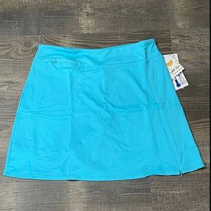 Light Turquoise Pull-on Zip Skort with UPF50+ Sun Protection